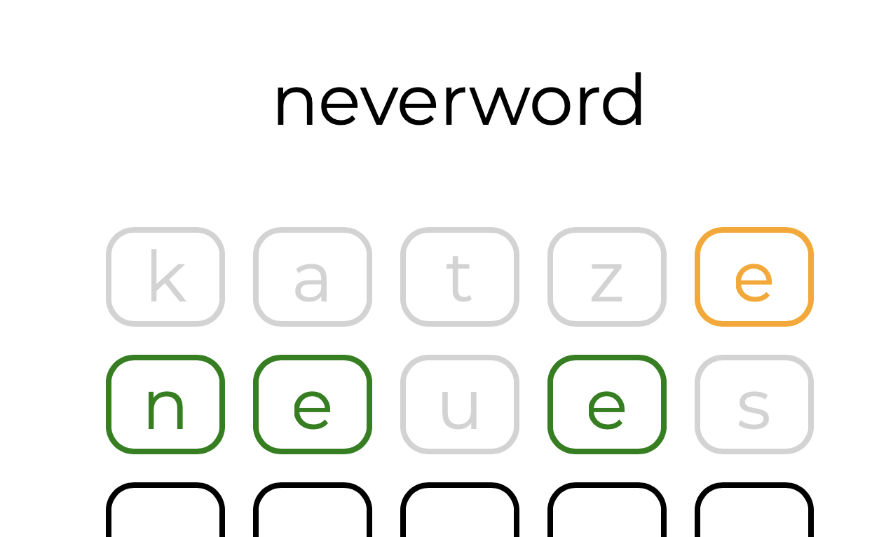 Ein Wortratespiel ähnlich wie Wordle